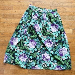Vintage Non-Stop ALine Floral Skirt Size 11| Vintag Floral Skirt | Made in Korea